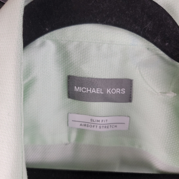 Michael Kors Green Frost Dress Shirt Lightweight Slim Fit - Picture 3 of 8